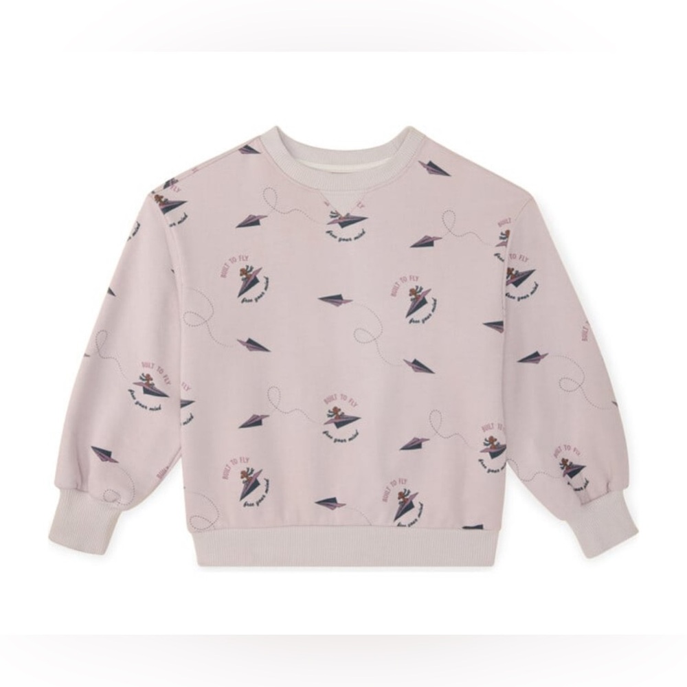 THE SUNDAY COLLECTIVE kids Weekend Airplane Graphic Sweatshirt, Purple size 8-9